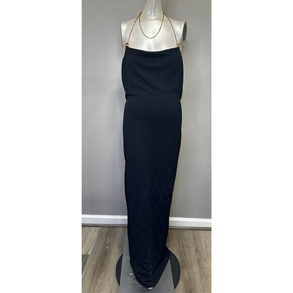 Bottega Veneta Viscose Backless Long Dress With Chain Detail Black XS $3600 - Picture 3 of 14